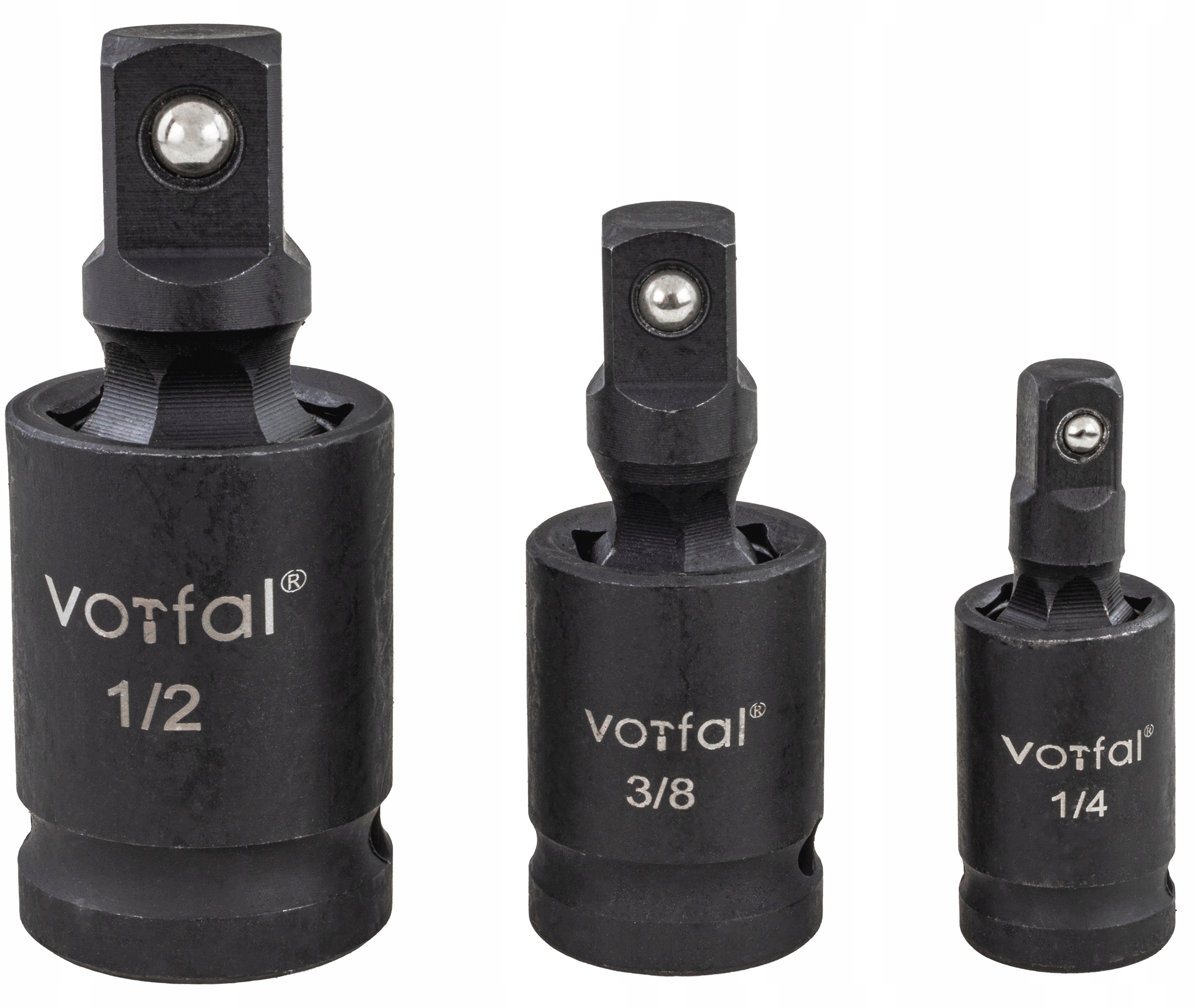 Przegub Udarowy Kulisty Złącze Kardana Klucz 1/2" 3/8" 1/4" Zestaw 3 Szt.