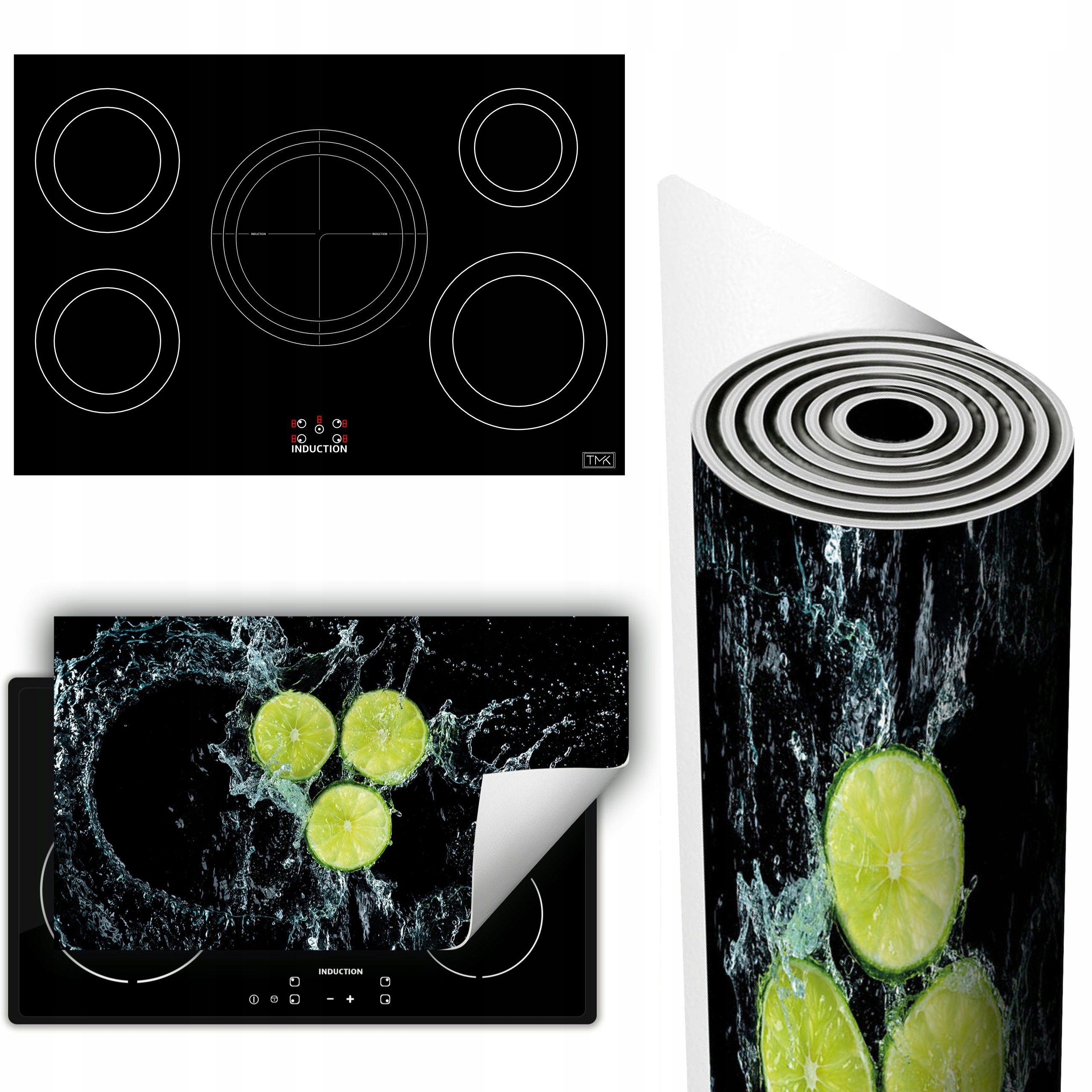 Vinylová Podložka Na Ochranu Kuchyňské Desky 90x52 černá vápno