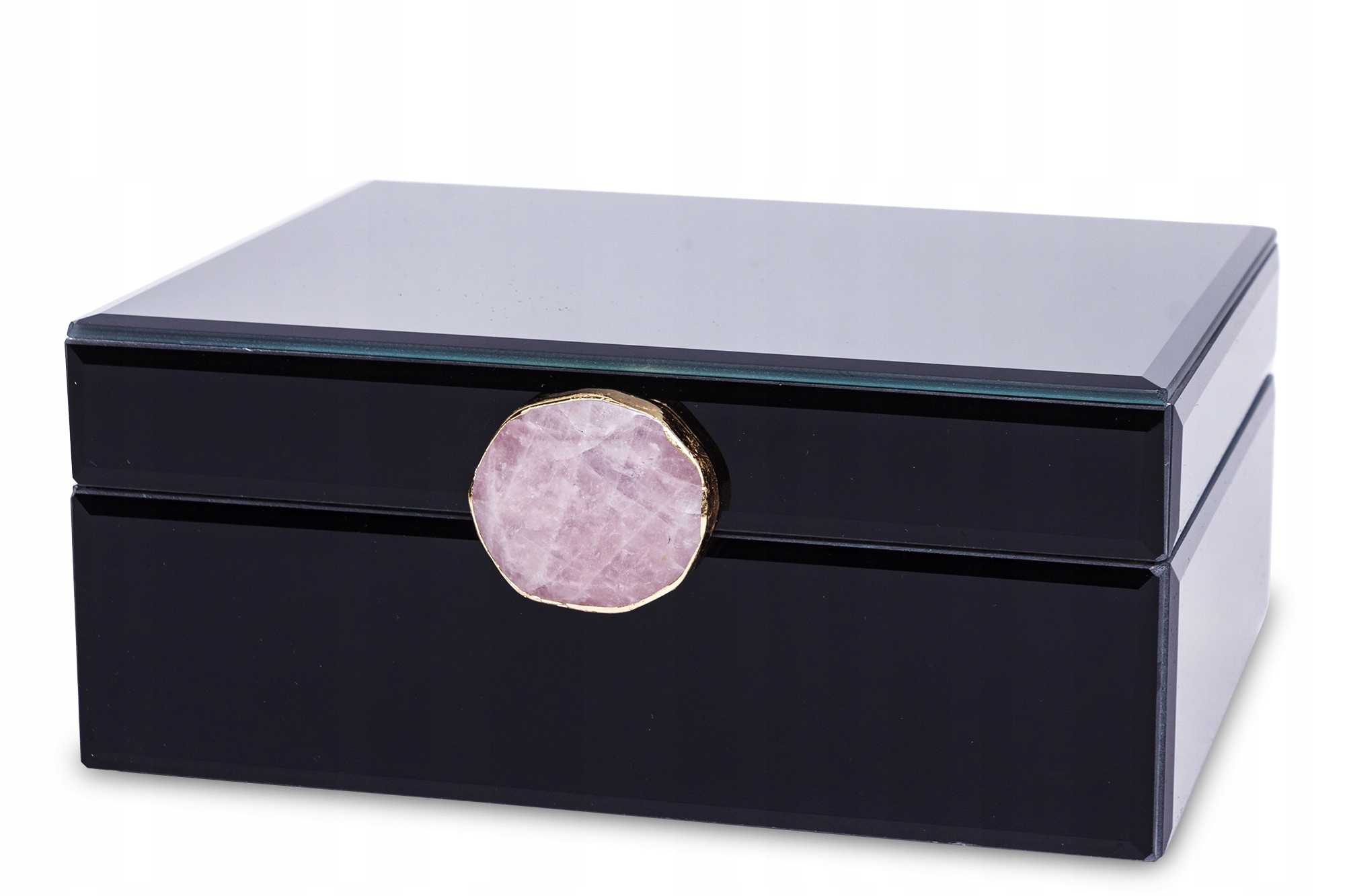 LUSTRZANA SZKATUŁKA CZARNA NA BIŻUTERIĘ GLAMOUR