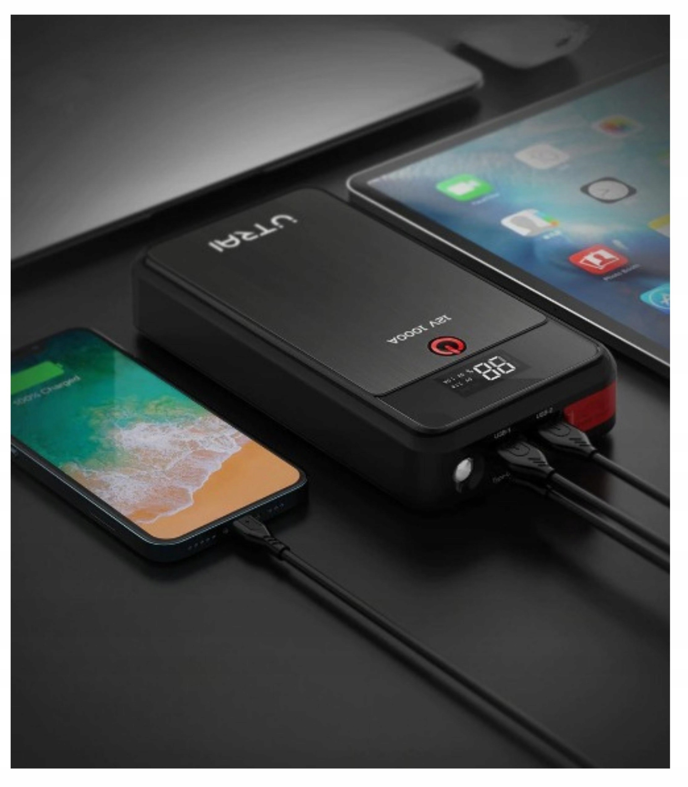 BOOSTER ROZRUCH STARTER POWERBANK DO SAMOCHODU Model Powerbank UTRAI Jstar Air z akcesoriami Full Power