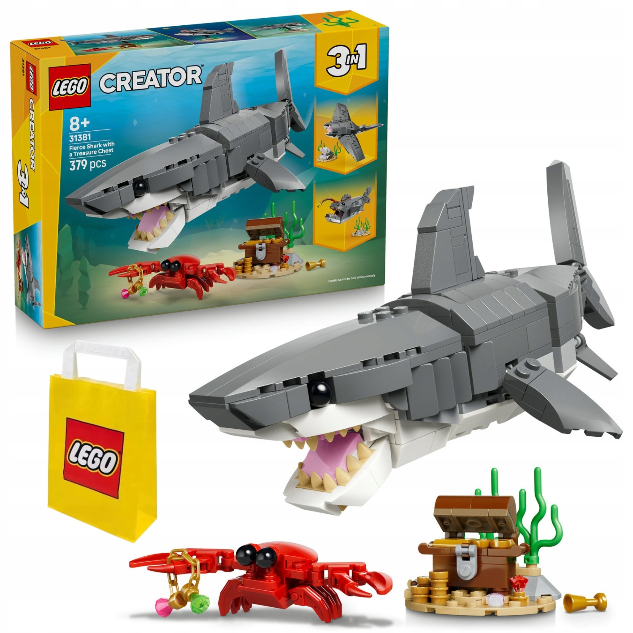 Lego Creator 3v1 31381 Hrozivý Žralok Kufr katalog 2026r 8+ Taška Dárek
