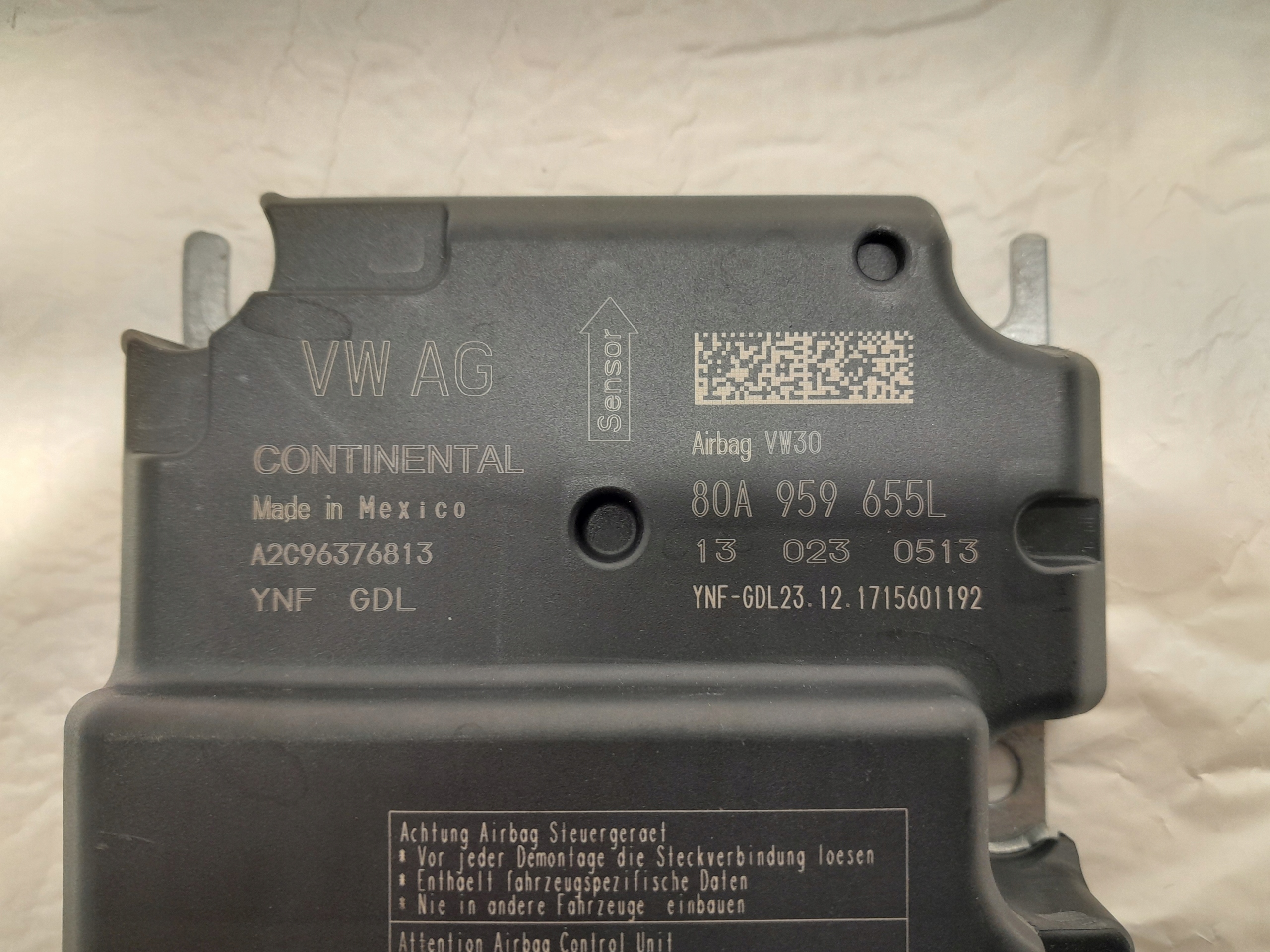 AUDI Q5 II 80A module control unit airbag USA 80A959655L