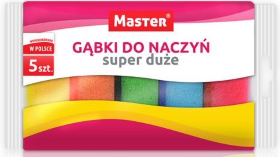 MASTER ZMYWAK GĄBKA DO NACZYŃ KUCHENNA DUŻA 5 SZT