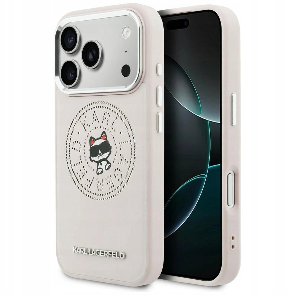 Pouzdro Karl Lagerfeld Point Choupette MagSafe pro iPhone 17 Pro Max růžové