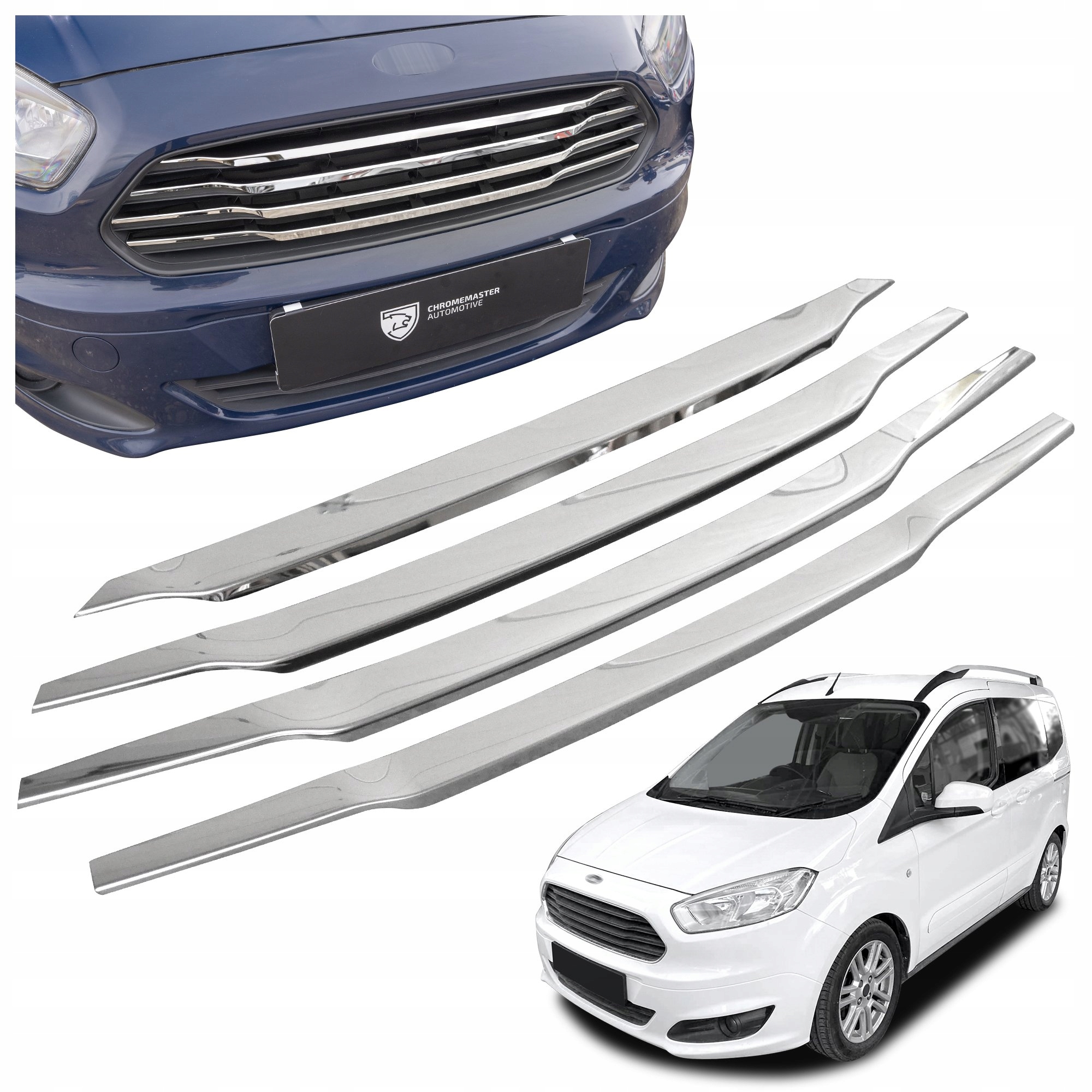 Lišty atrapy predného maskovača grilu pre Ford Tourneo Courier 2014-2018