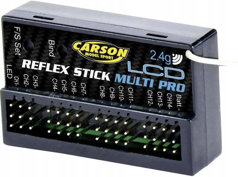 Přijímač Carson Reflex Stick Multi Pro LCD 2.4G 14 kanálů červený 20 g