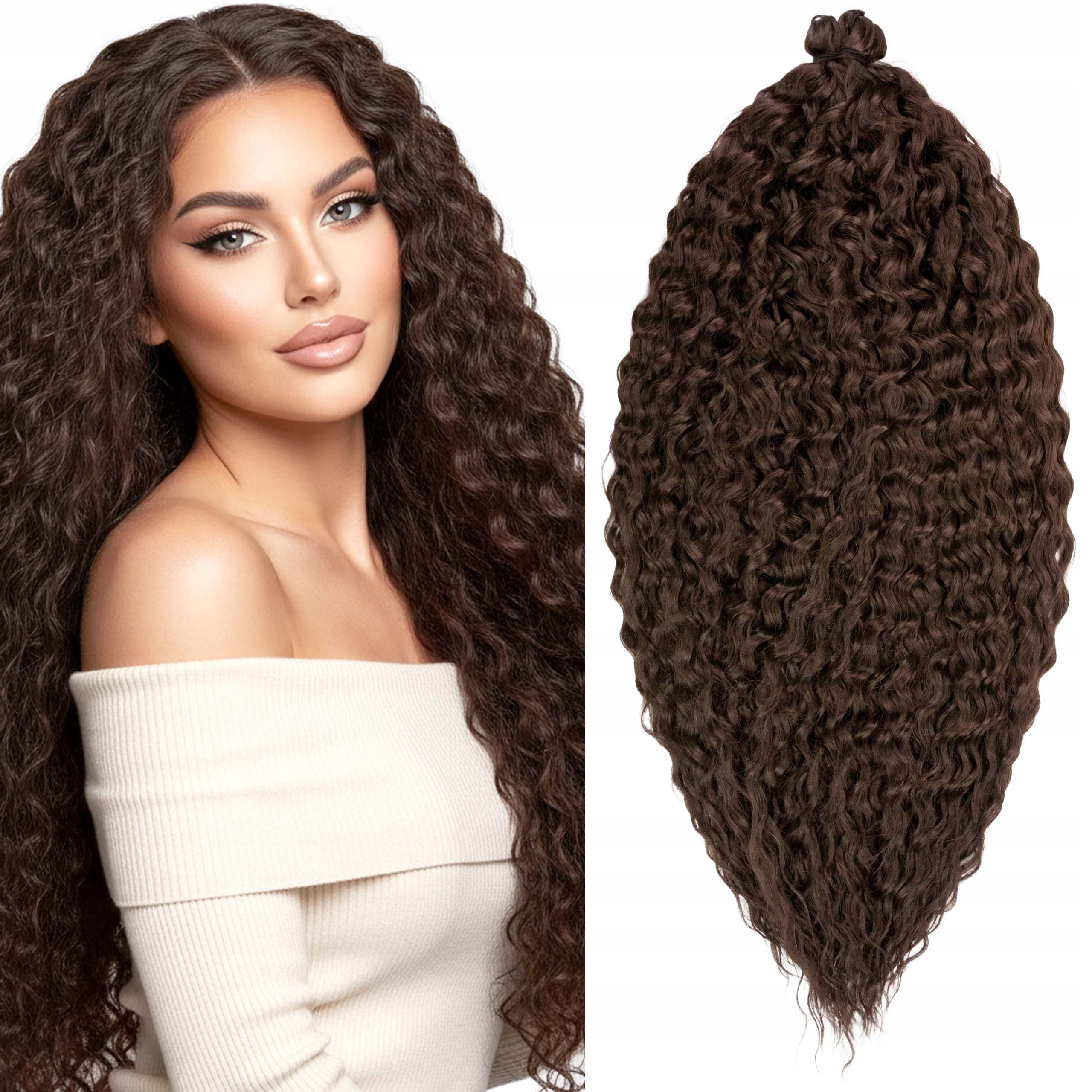 Włosy syntetyczne sztuczne Afroloki Arielki Ariel Pro Plus 400g 76cm brąz