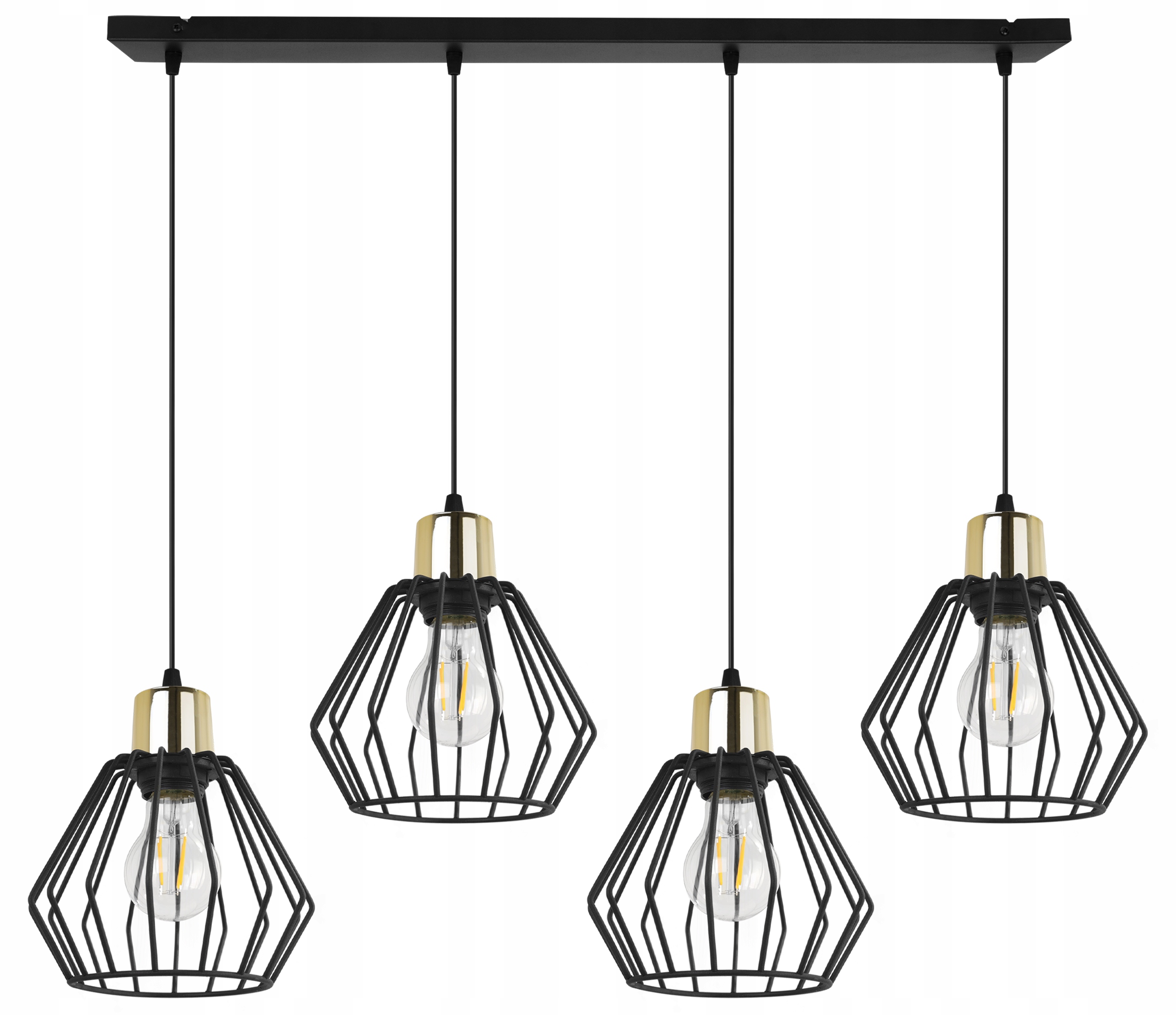 Závesná Stropná Lampa Luster Čierna Lišta Nad Stôl Ostrov Loft Zlatá