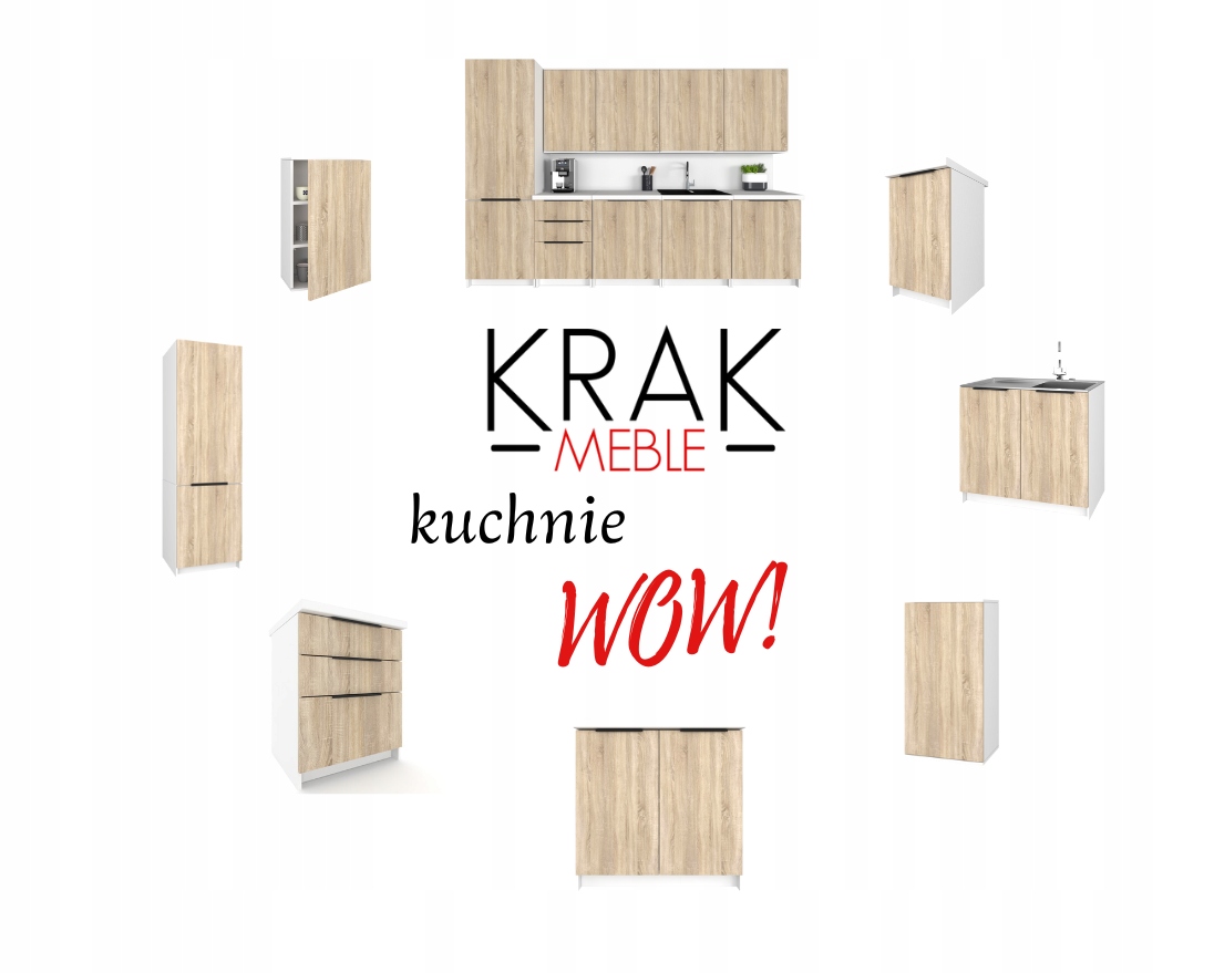 Szafka Kuchenna Wisząca Górna Premium KIRA Biała Sonoma 40cm tip-on Blum Kolor frontów dąb sonoma