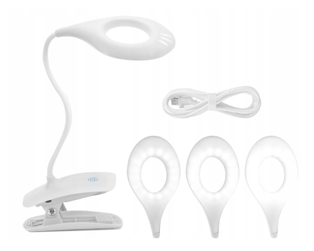 LAMPKA LED KLIPS DO SZAFKI NOCNEJ DO CZYTANIA Zasilanie akumulatorowe sieciowe