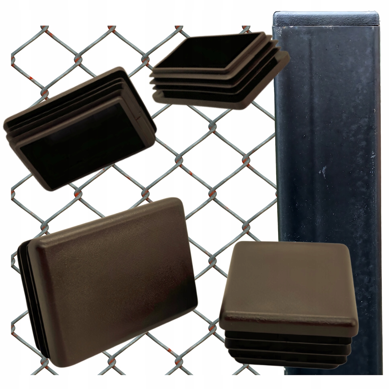 Vnitřní krytka na profil sloupku stříška 60x40 100 Ks Hnědá