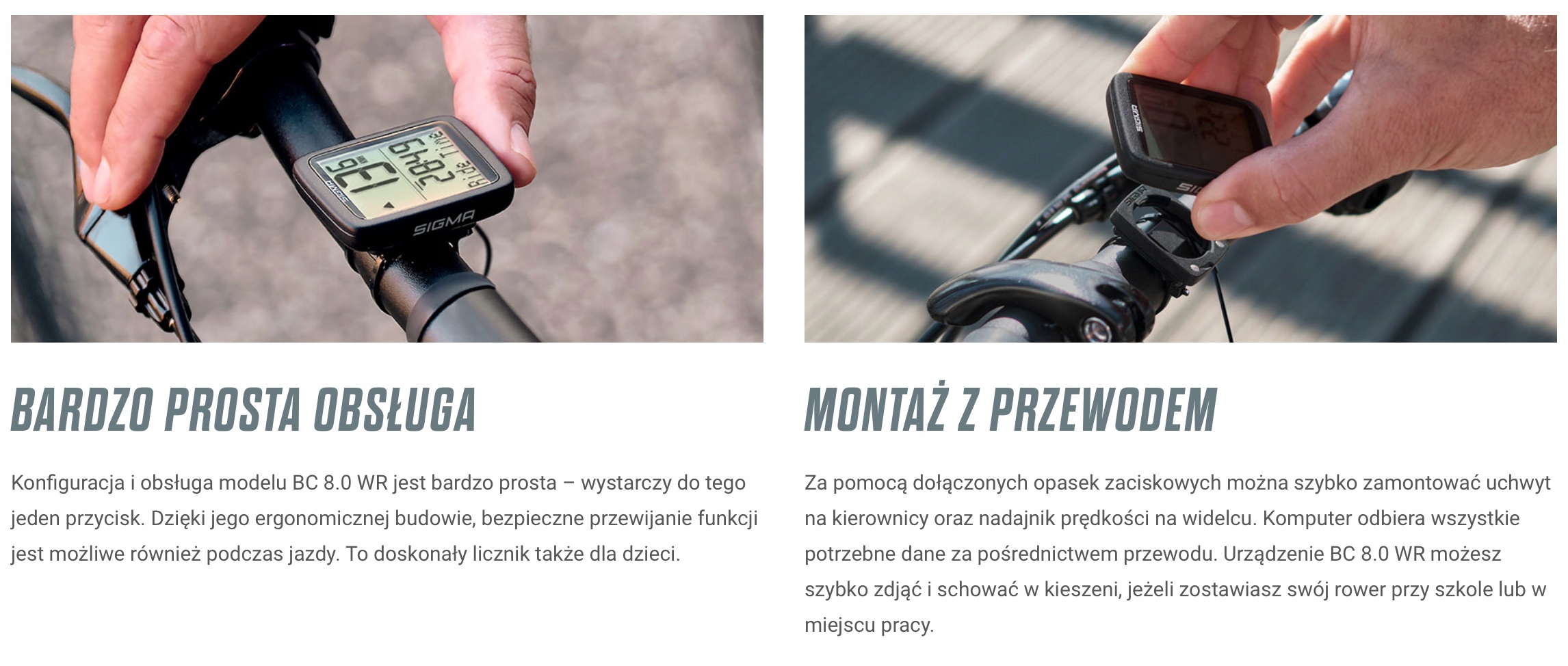 LICZNIK ROWEROWY SIGMA BC 8.0 WR ORIGINALS Rodzaj przewodowy