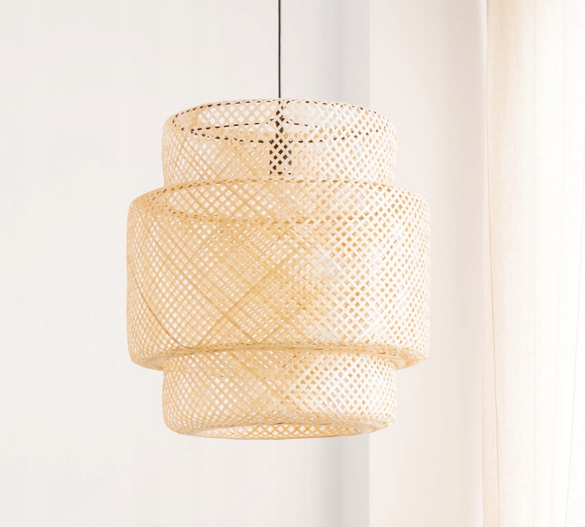 Lampa wisząca BOHO bambusowa czarna 50cm TH06 EAN (GTIN) 5905902211248