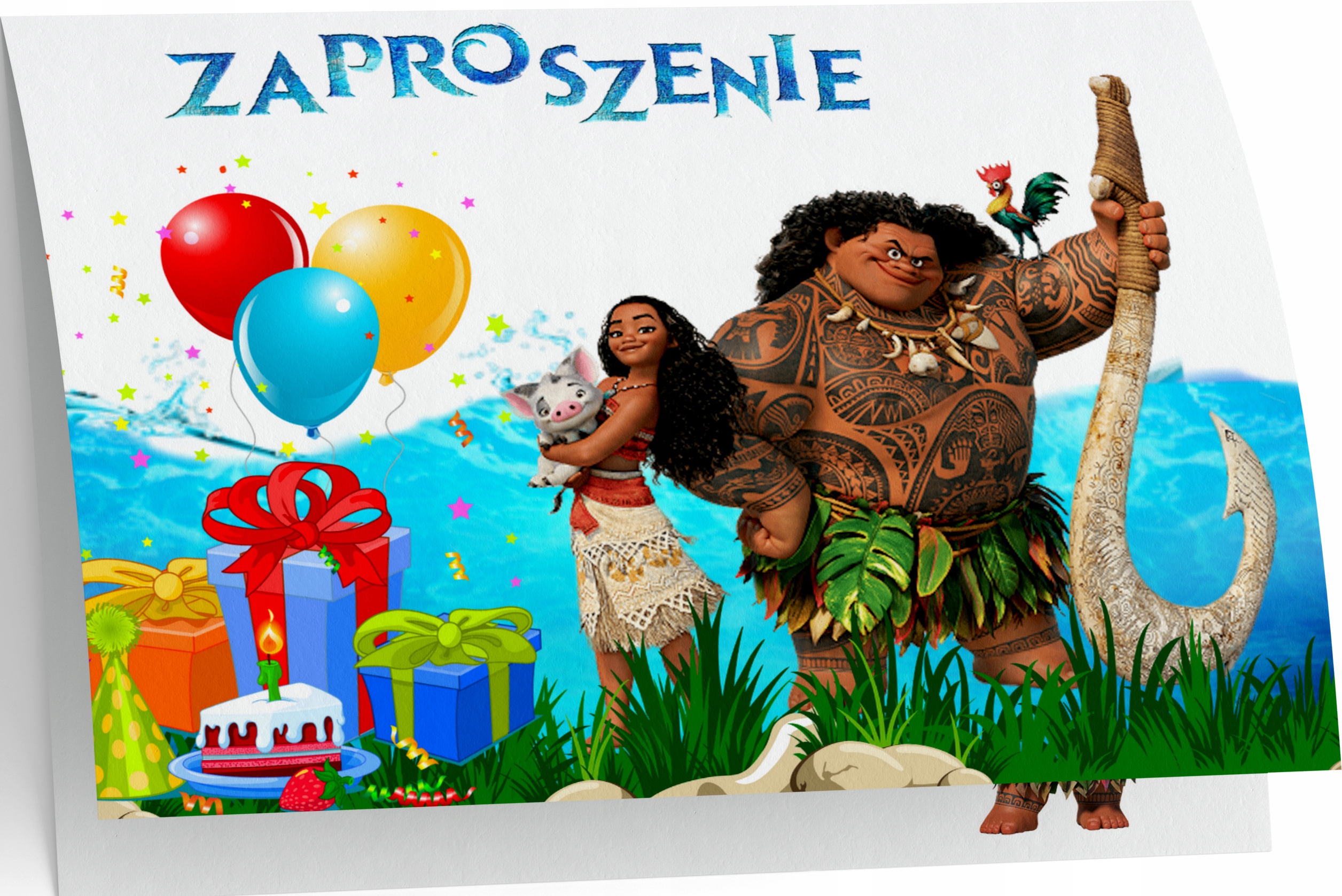 ZAPROSZENIE VAIANA ZAPROSZANIA SKARB OCEANU BAJKI 20x15 cm