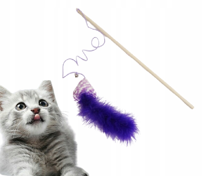 

Wędka Z Piórkami Zabawka Dla Kota Na Gumce Duża