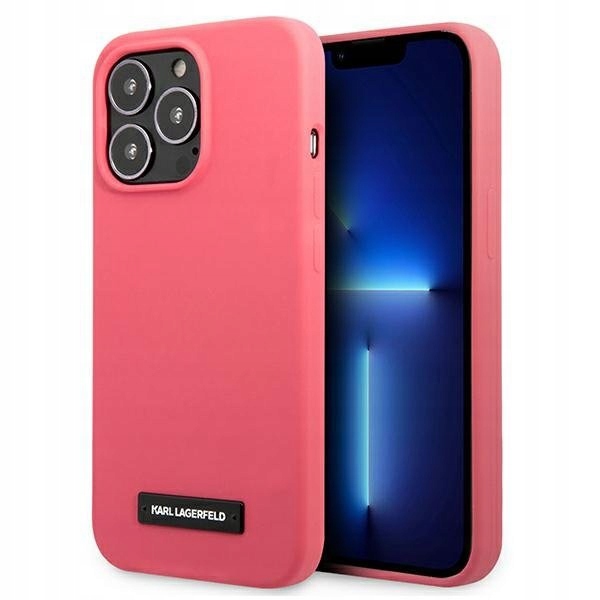 Etui Karl Lagerfeld Silicone Plaque na iPhone 13 Pro iPhone 13 fuksjowy
