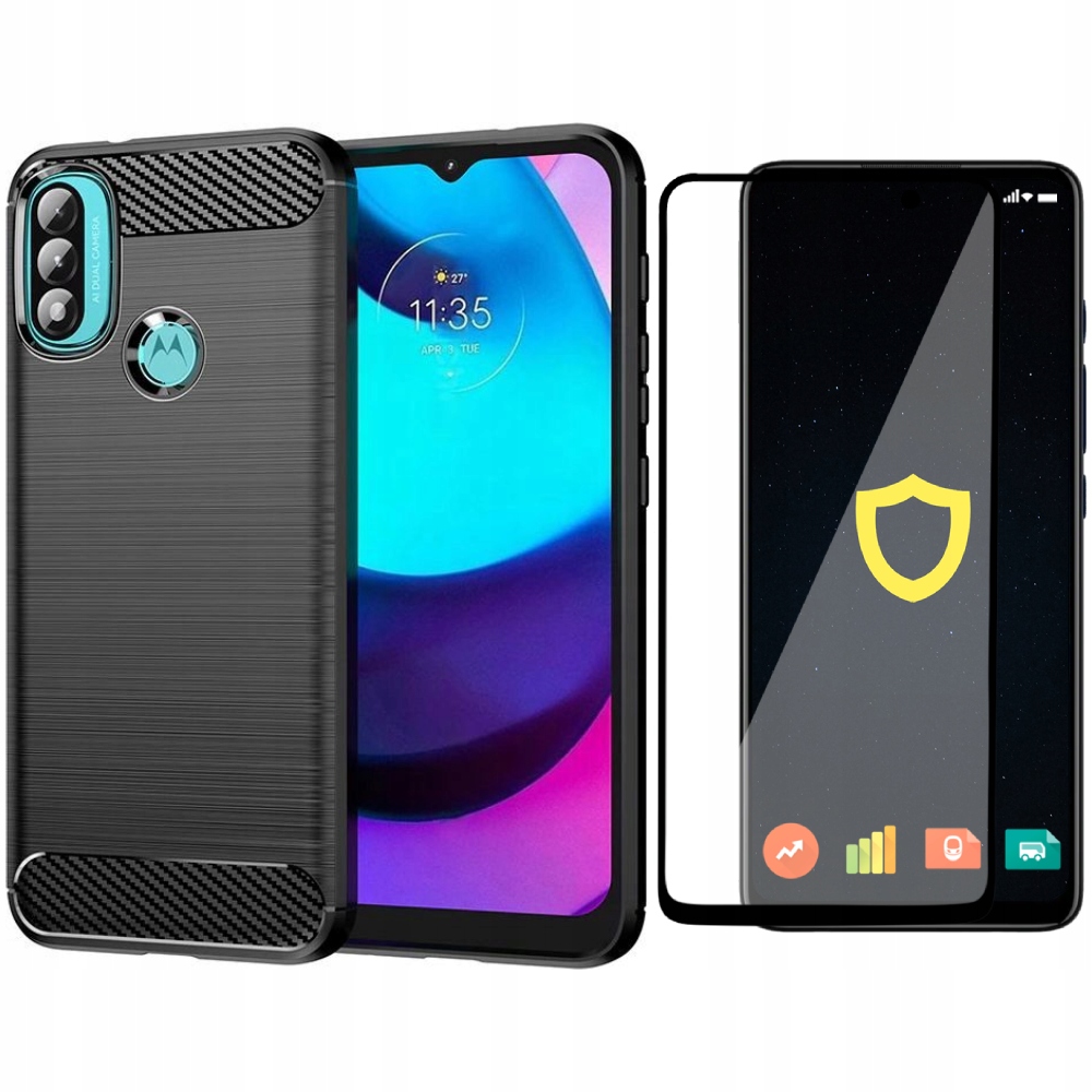 

Etui Case Pancerne Carbon Do Moto E40 Szkło