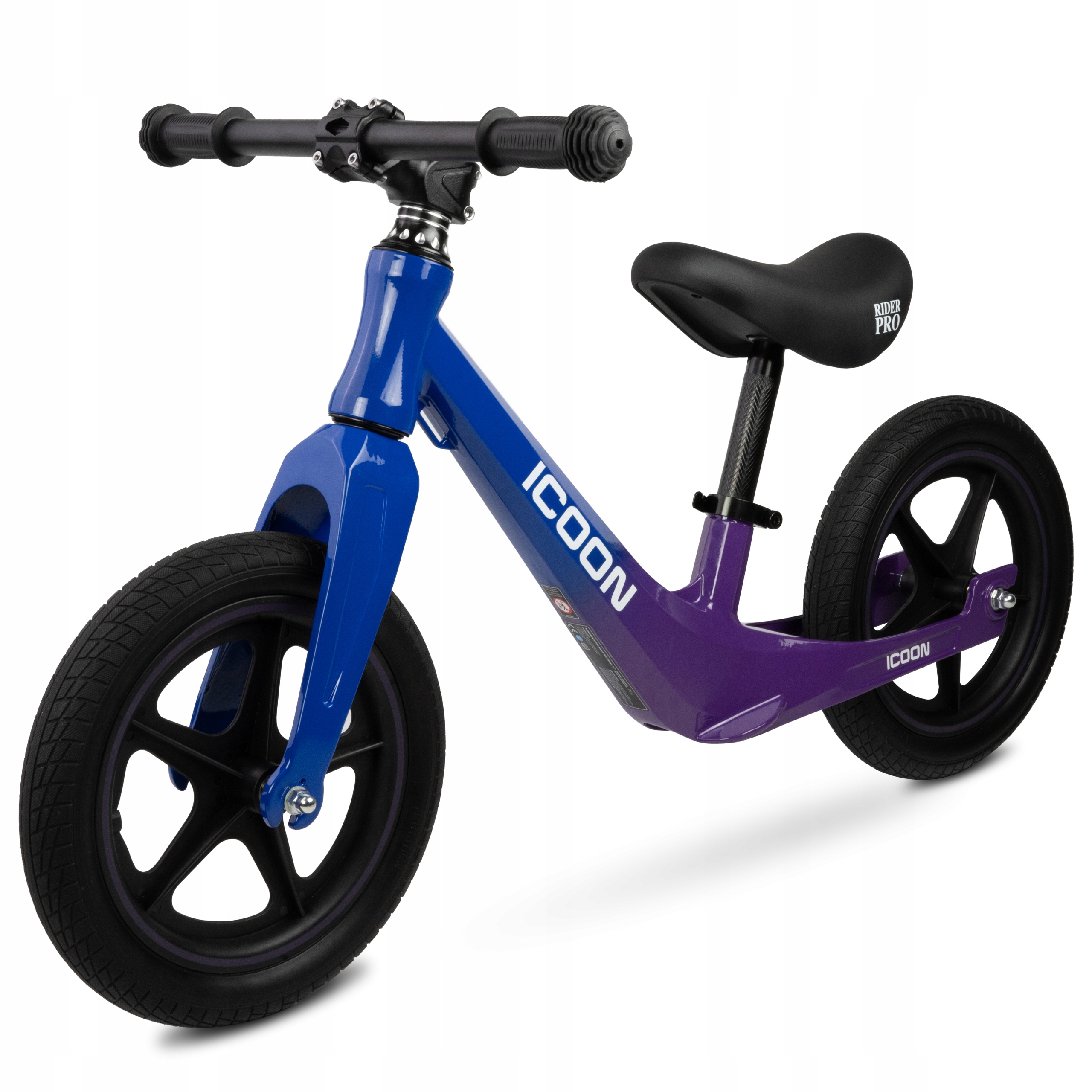 Icoon Rowerek biegowy magnez 12” lekki 3,1kg koła Pu dla dzieci 2+ fiolet