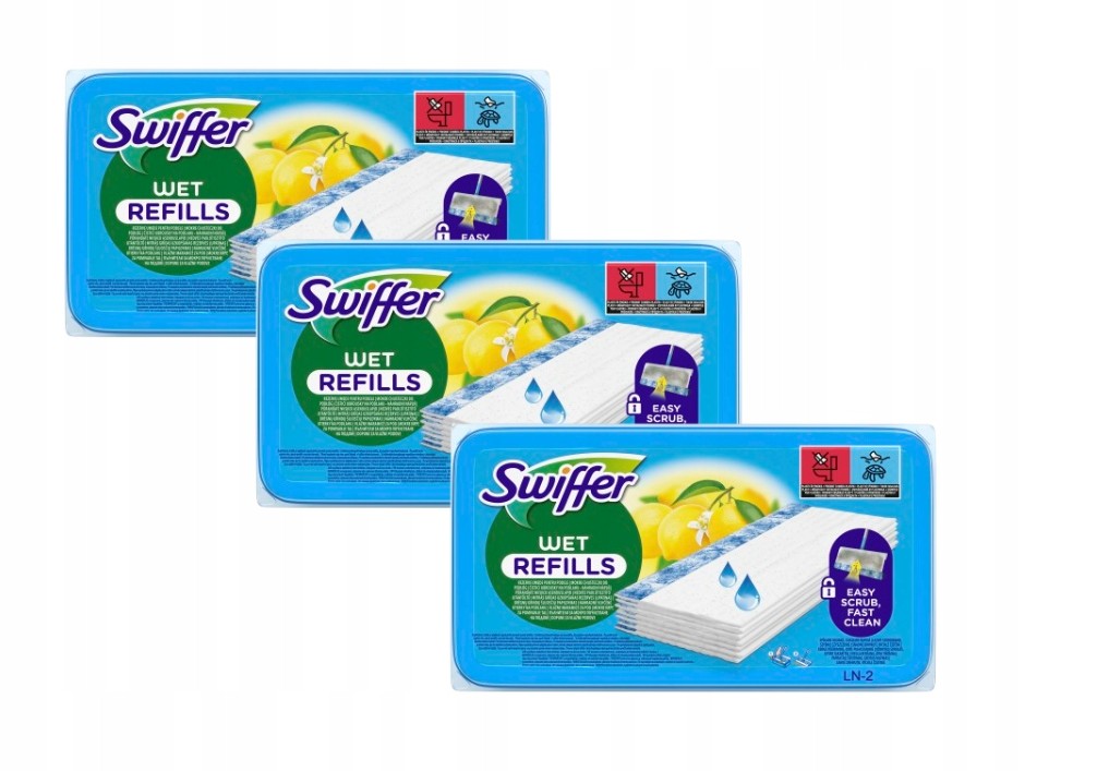 Zestaw Swiffer Wet Mokre chusteczki do podłóg Citrus Fresh 3x20 szt