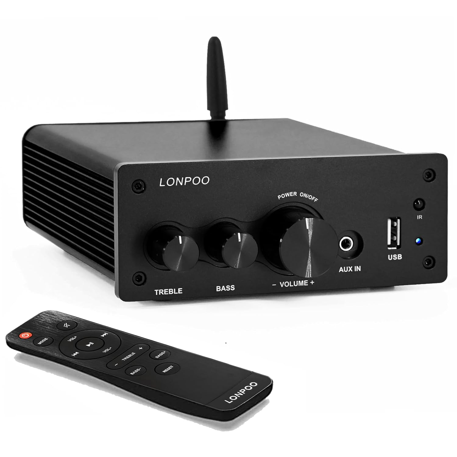 Lonpoo AMP-615B Mini Hi-Fi stereo zesilovač 200 W Bluetooth 5.3 Usb
