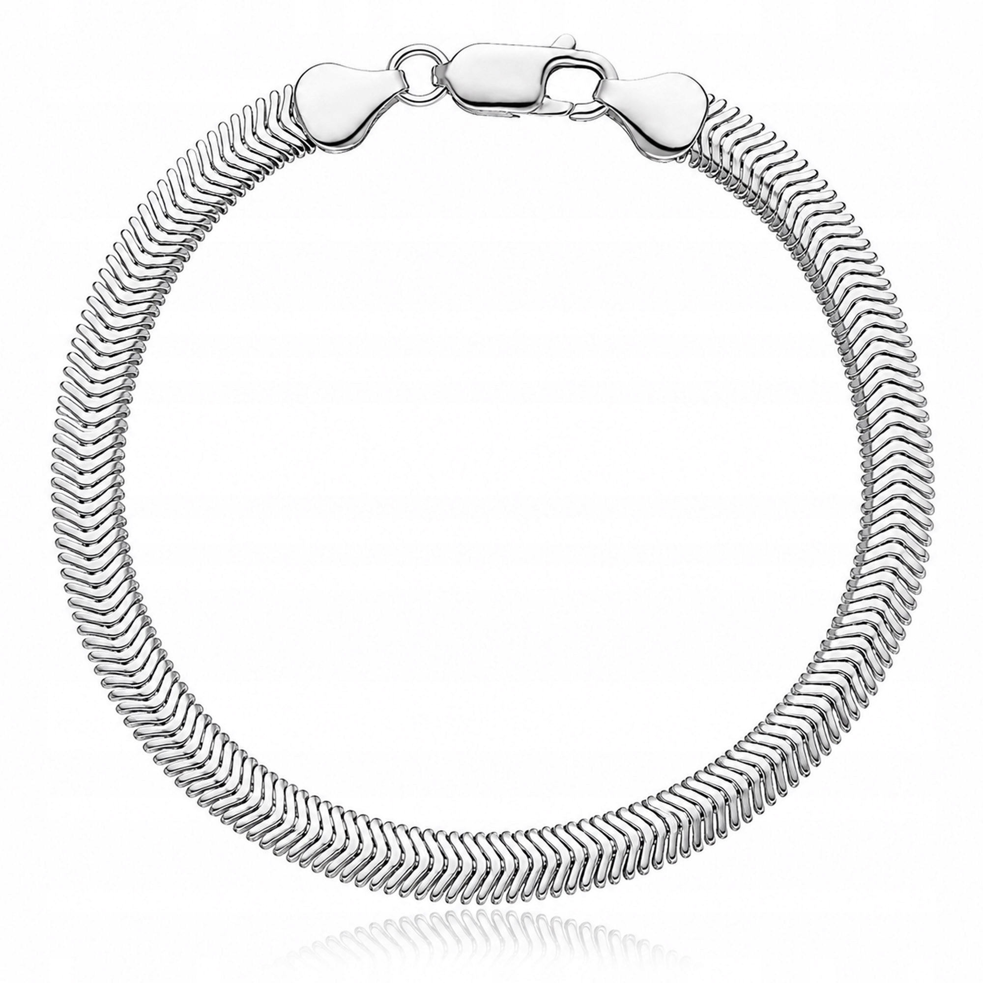 Stříbrný náramek Zmijka 925 Snake Páska Elegantní Dámská 19 Cm