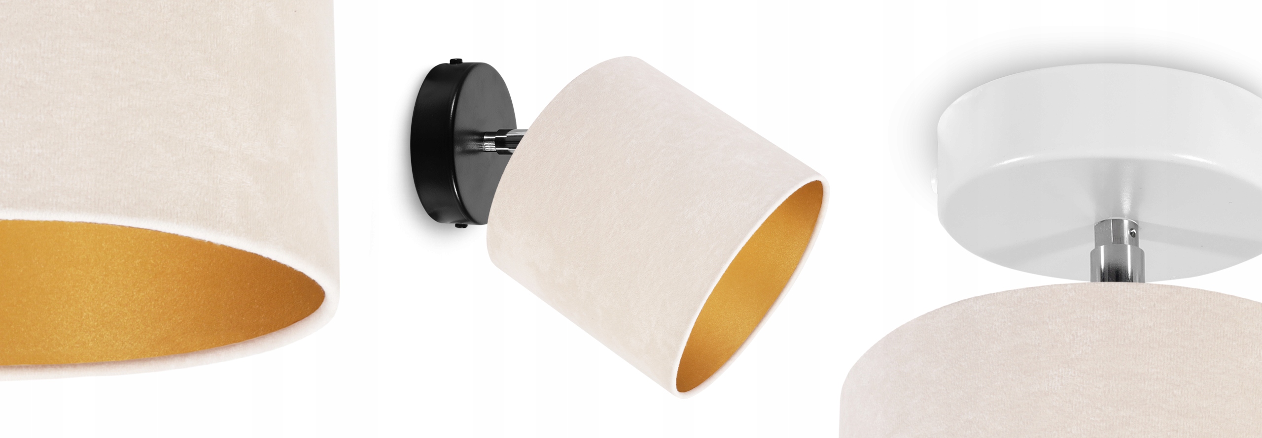 LAMPA WISZĄCA SUFITOWA KINKIET PLAFON ZŁOTY WELUR Maksymalna moc pojedynczego źródła światła 60 W