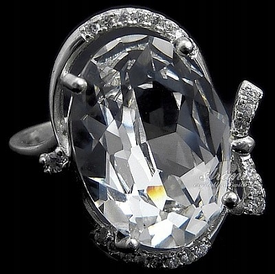 Krystaly Nádherný Prstýnek Crystal Stříbro