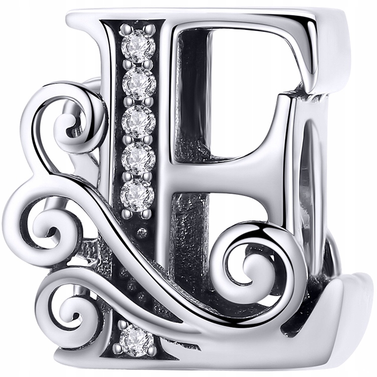 

Charms Koralik Bransoletki Litera E srebro pr.925