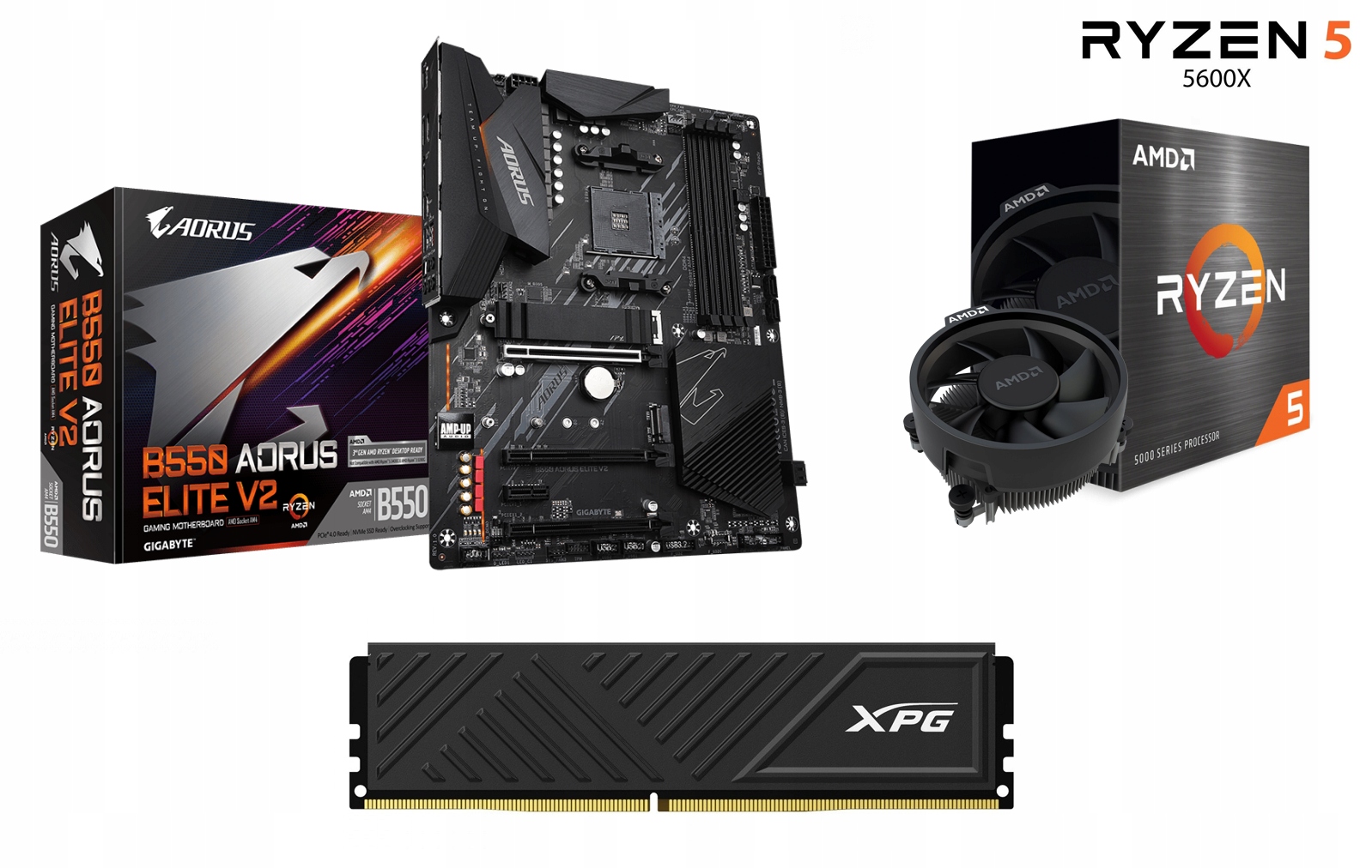 Zestaw Amd Ryzen 5 5600X B550 Aorus 16GB 3200