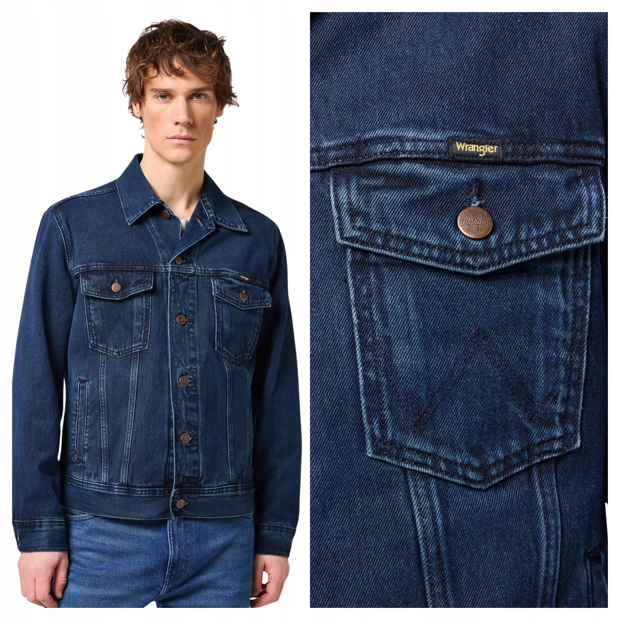 Pánská džínová bunda Wrangler Authentic Klasická Regular Modrá 3XL