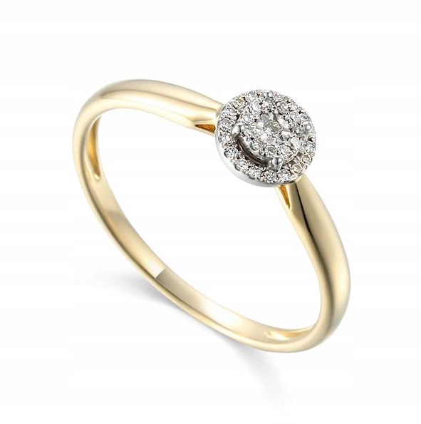 Prstýnek Au 585 s diamanty Gravírování Bonus vel.15