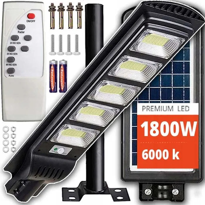 Solární lampa pouliční Vögler GmBh 1800W, senzor soumraku pohybu