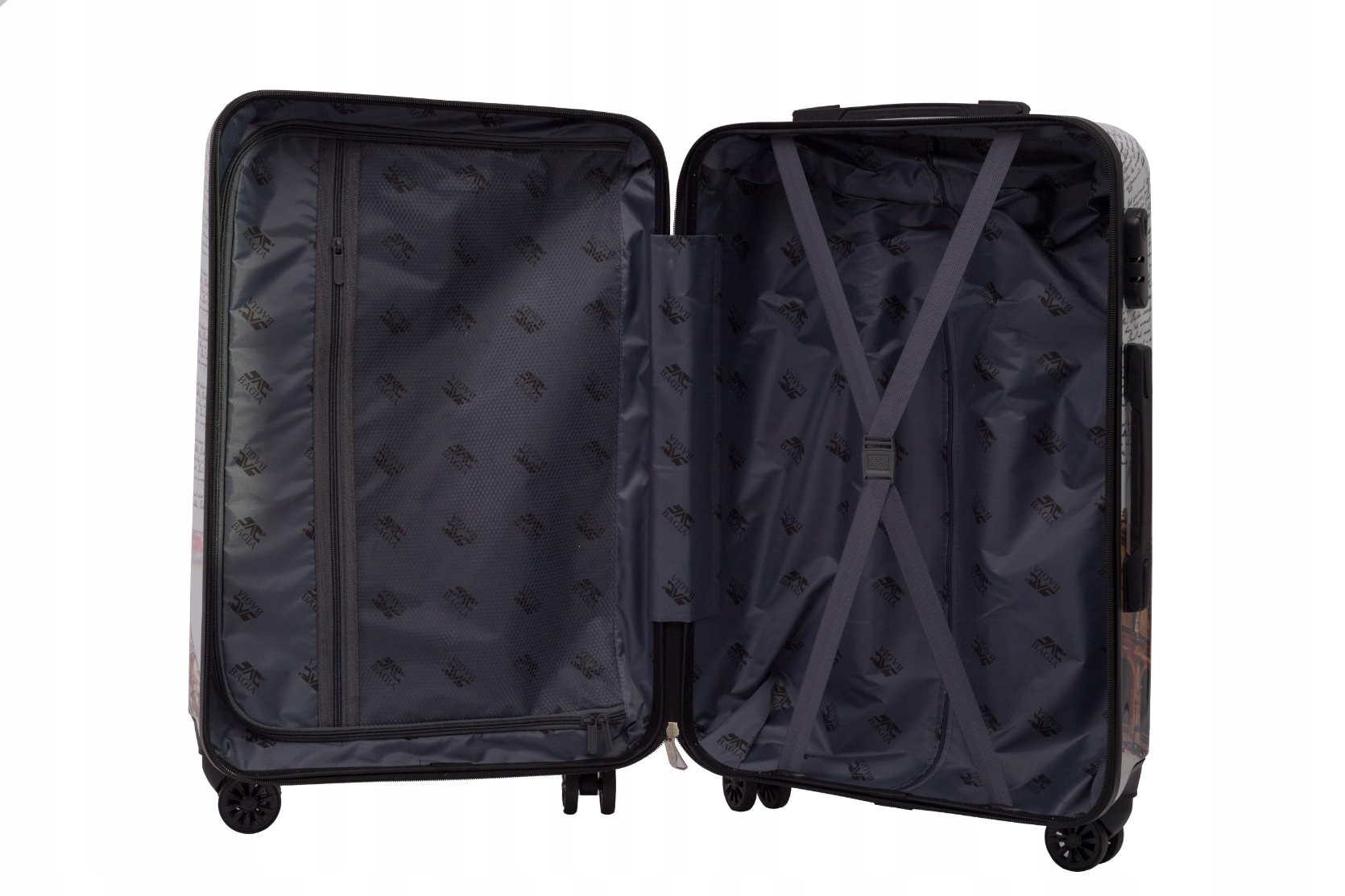 WALIZKA PODRÓŻNA ROZMIAR ŚREDNI M 60L WALIZKI BAGIA POLICARBON Rodzaj twarda