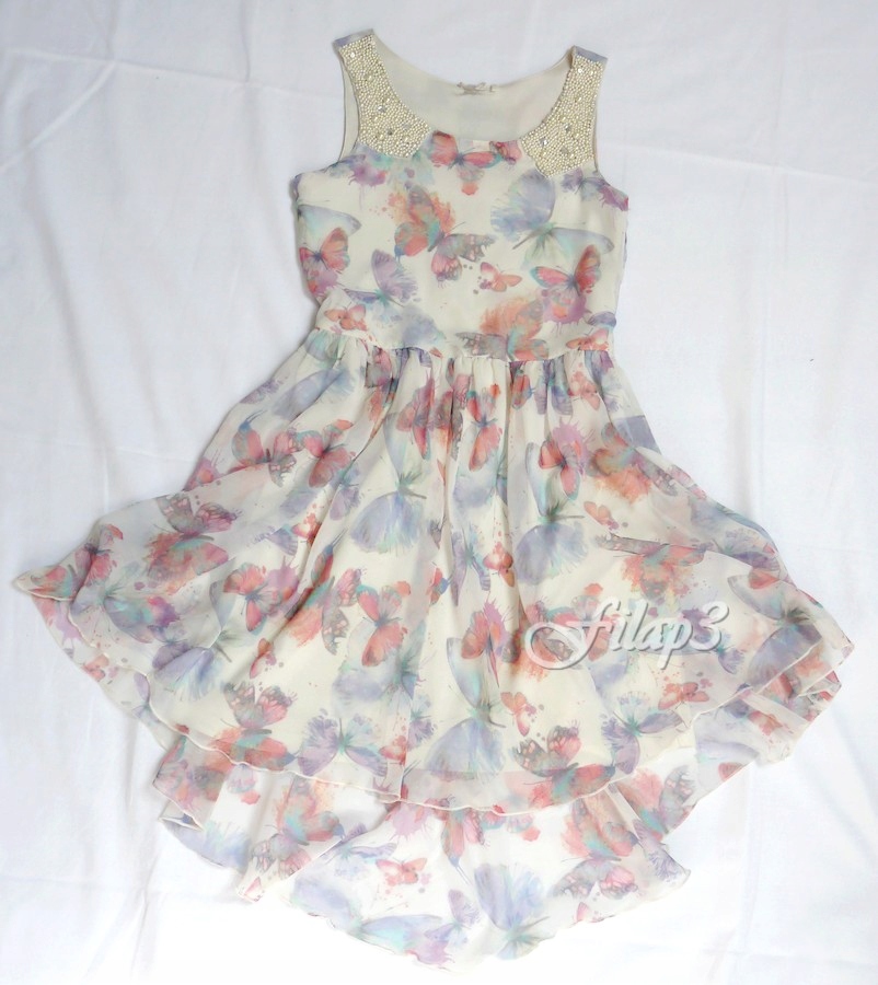 NEXT piękna sukienka w motyle perłki 12 l roz. 152 Marka next