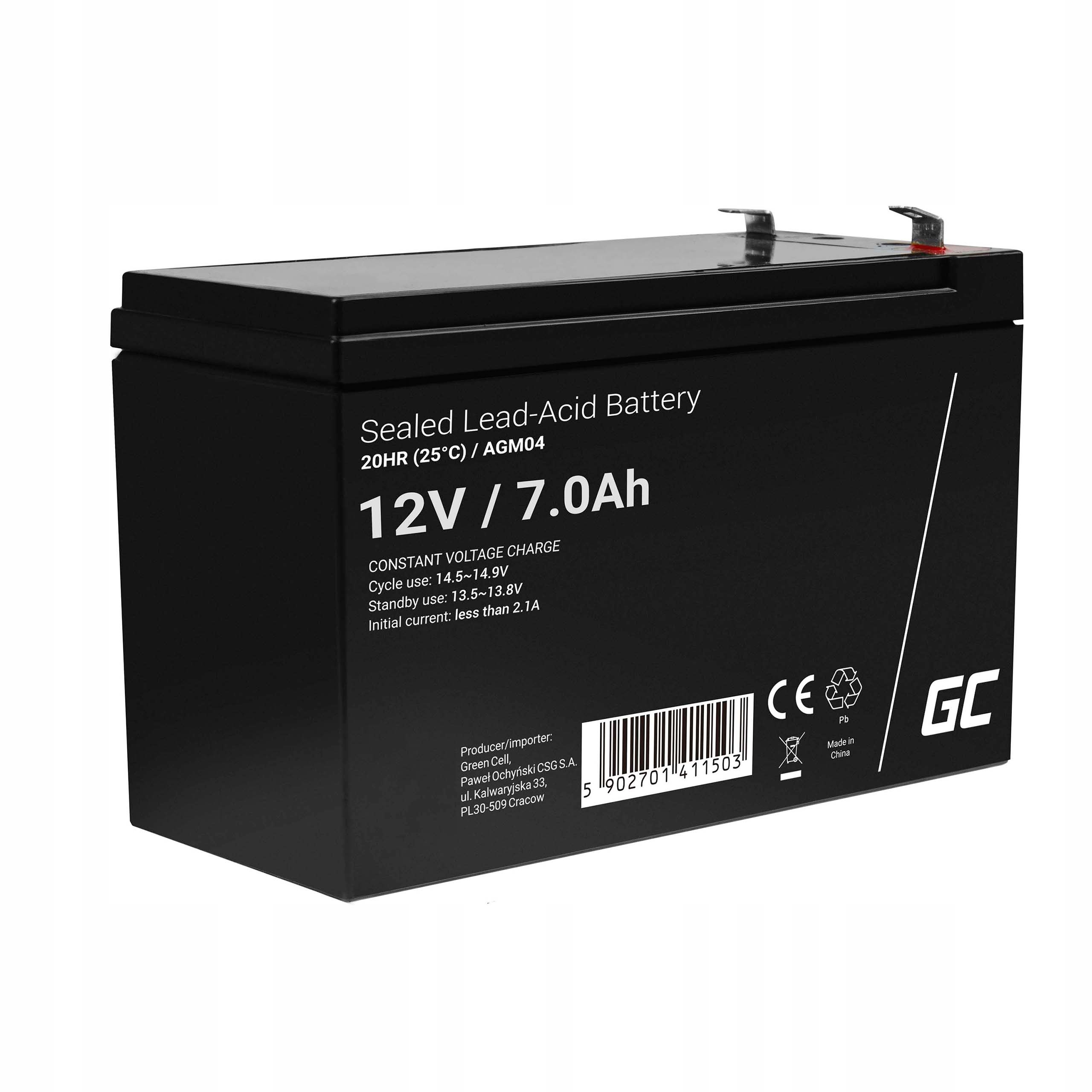 

Akumulator Agm 12V 7Ah bezobsługowy do Ups alarm
