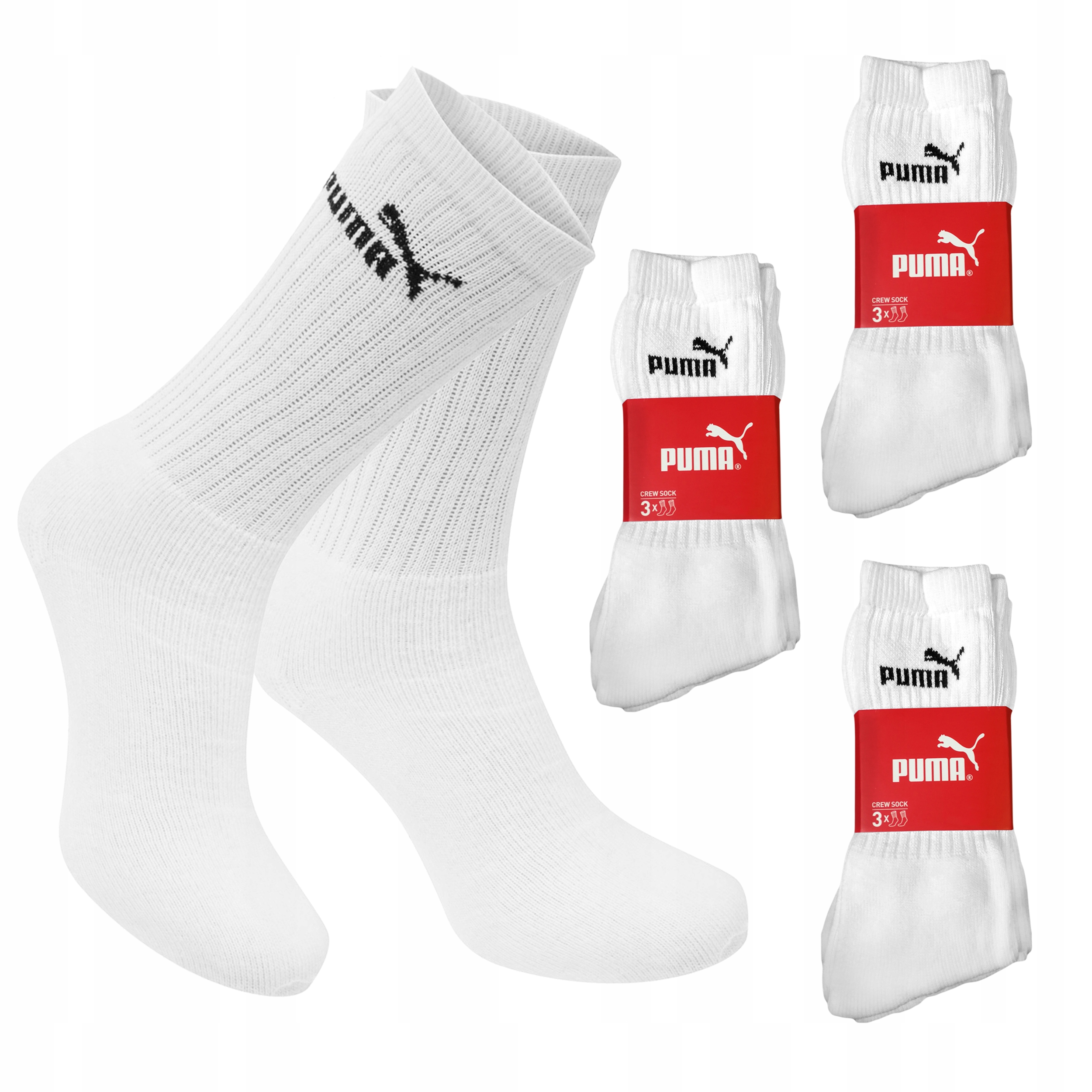 

Puma Skarpety , Białe , Unisex , 3x3 Pary 43/46