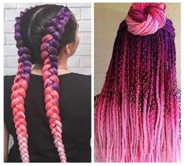 WŁOSY SYNTETYCZNE DO WARKOCZYKÓW OMBRE KOLOROWE WARKOCZYKI PASMA 130CM Typ włosów syntetyczne