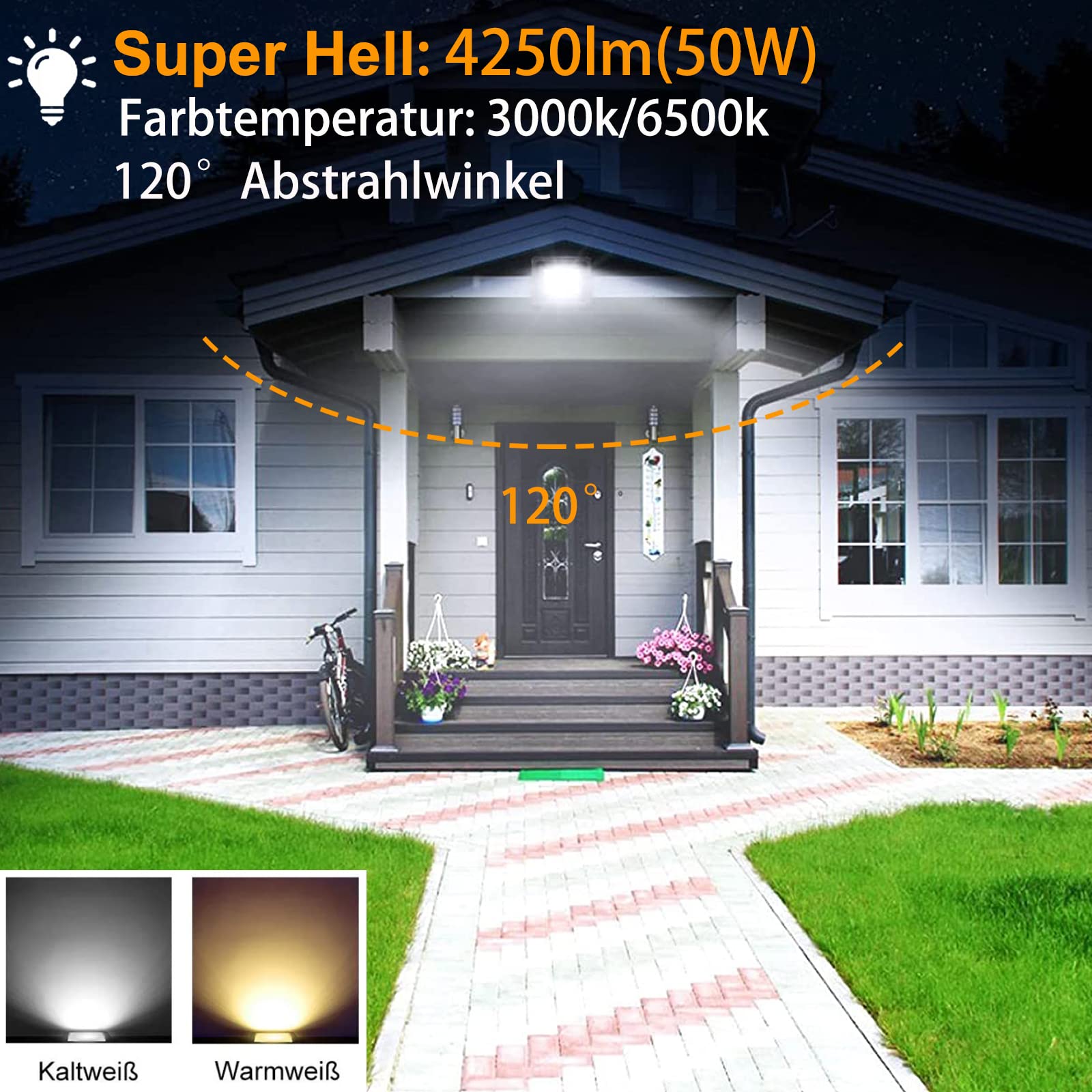 Reflektor LED Zewnętrzny Wodoodporny Do Ogrodu Garażu 50W IP66 MOLVCE — miniatura 3