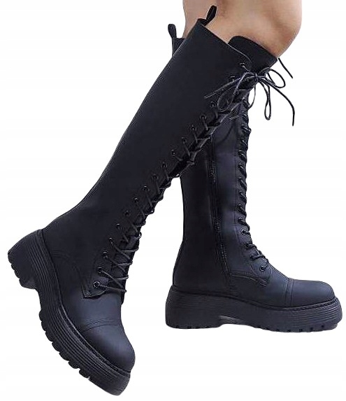 

Kozaki Workery Ociepl Czarne Botki Oficerki R38