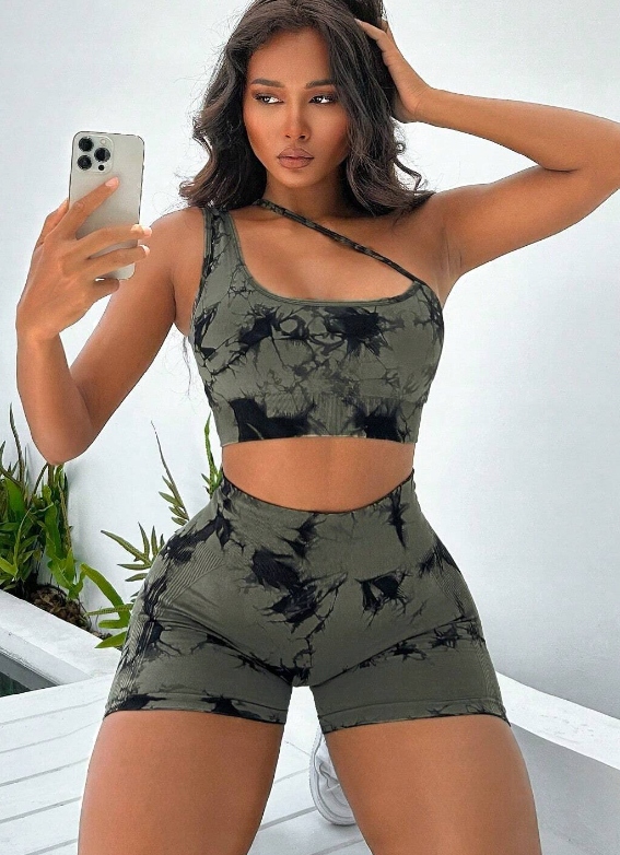 Shein Biustonosz Sportowy Dopasowany Zielony S V7B