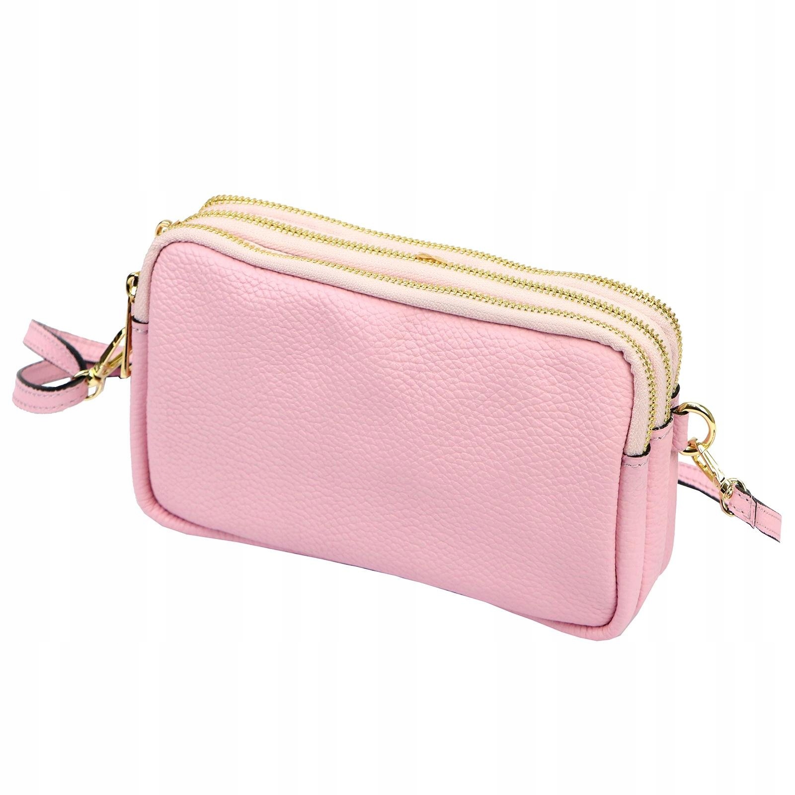 Dámská kabelka přes rameno kožená pudrová růžová Luka