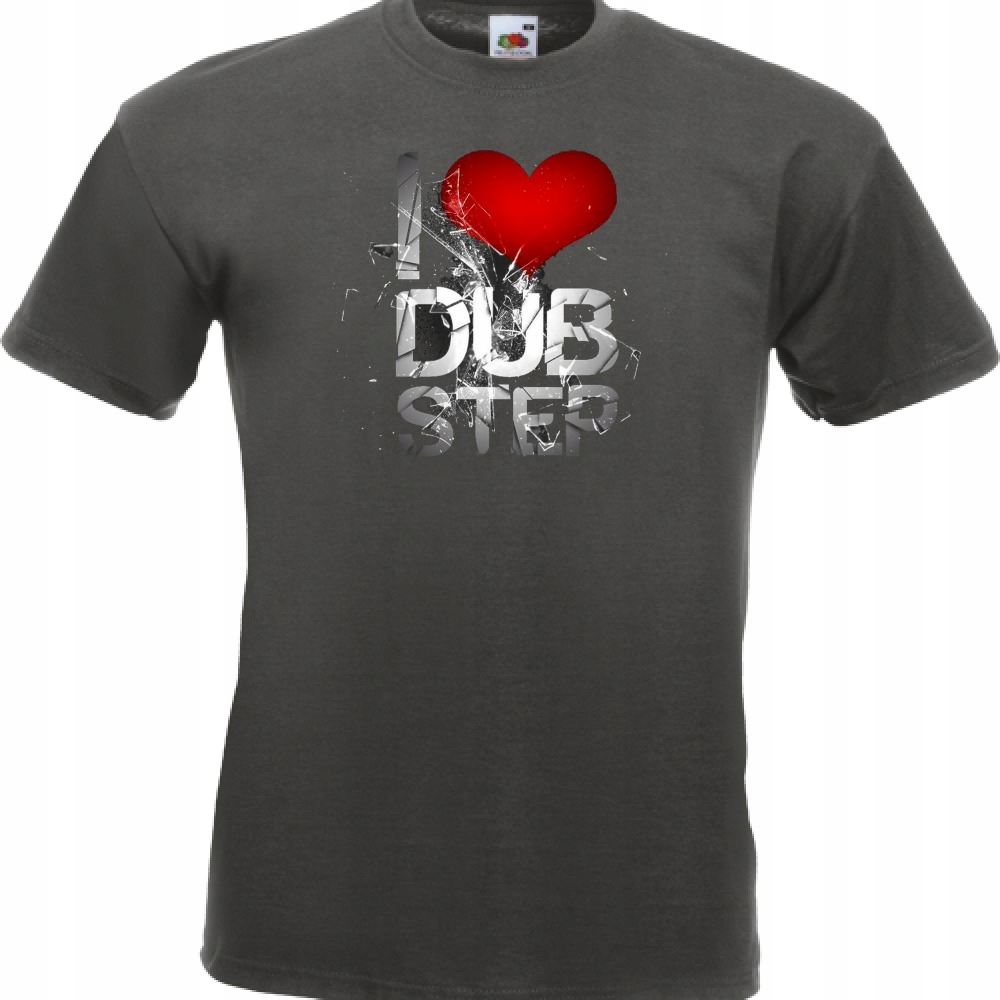 

Koszulka z nadrukiem i love dubstep XL grafitowa