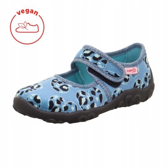 Pantofle Tekstylne Kapcie Superfit Bonny Niebieskie Serca R.27
