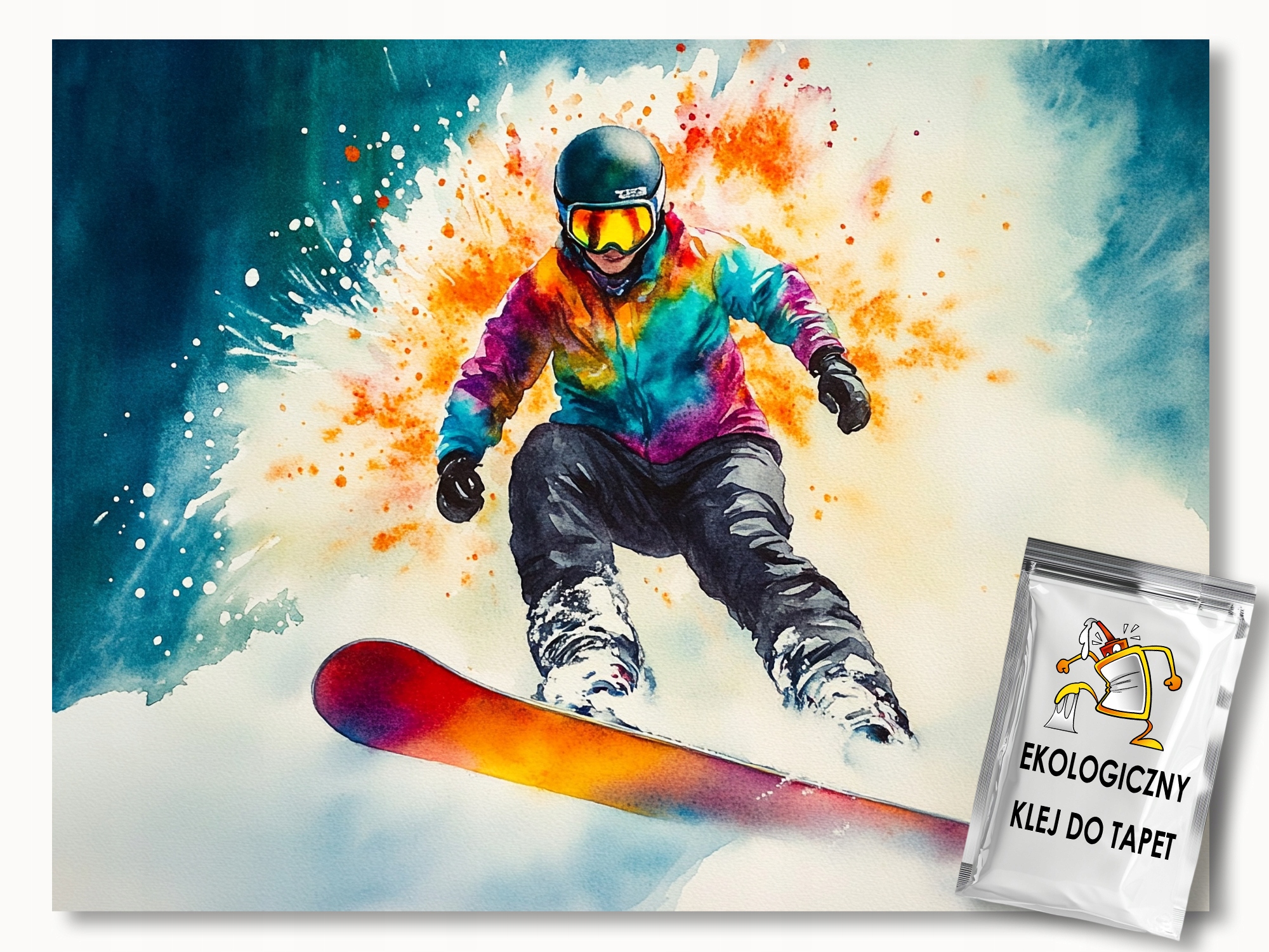 Fototapeta Flizelina Sport Zima Sníh Trénink Snowboard 350x250 lepidlo