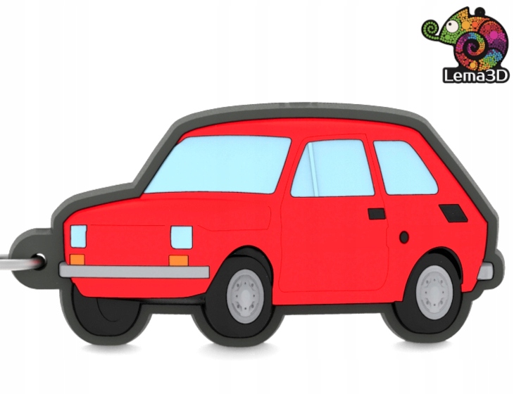 

Brelok Mały Fiat 126p, Miękki, maluch czerwony