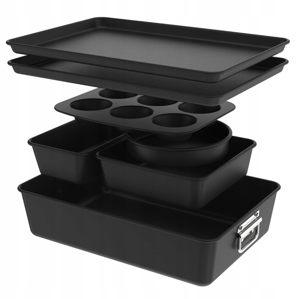 Plech Na Pečení Muffinů A Pizzy, Sada Z Oceli, 8 Dílů