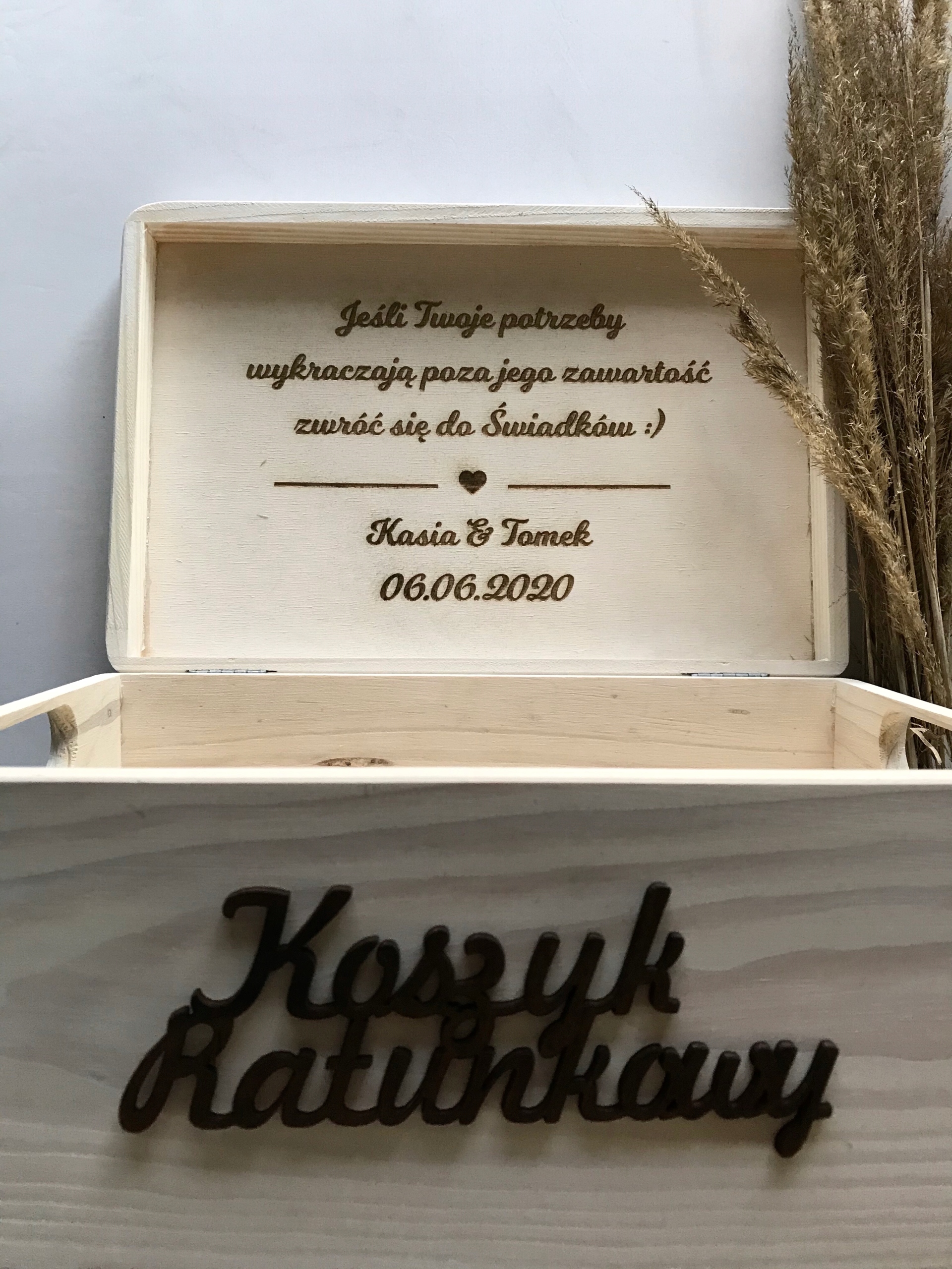 

Koszyk Ratunkowy,biały wesele,ślub-personalizowany
