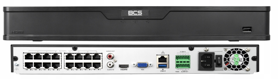 BCS-P-NVR1602-A-4KE-16P(3) Rejestrator Ip 16 Kanałów 12MP Do 10TB 16CH Poe