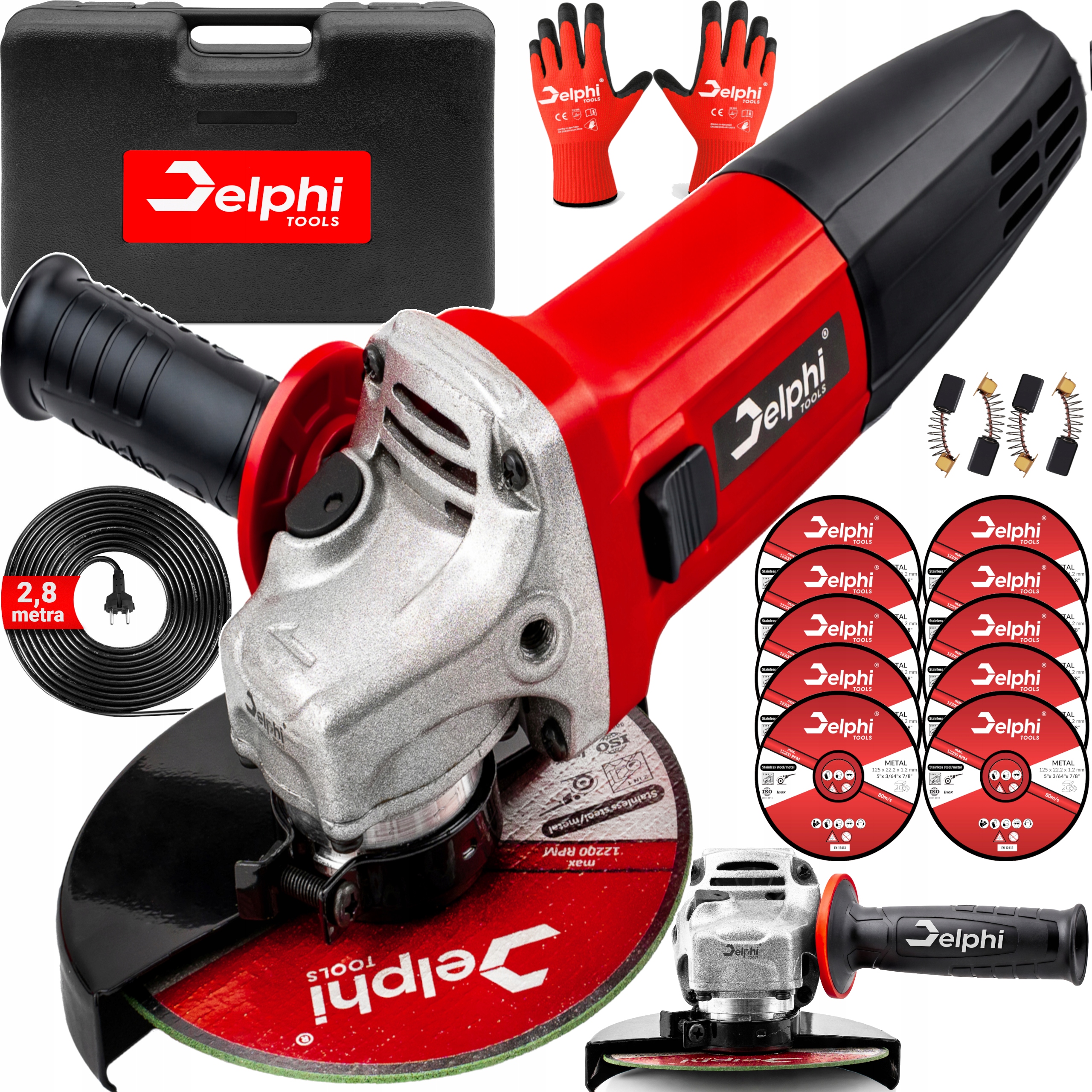 Szlifierka Kątowa Mocna Gumówka Kątówka Diax 125mm Z Regulacją 10 Tarcz