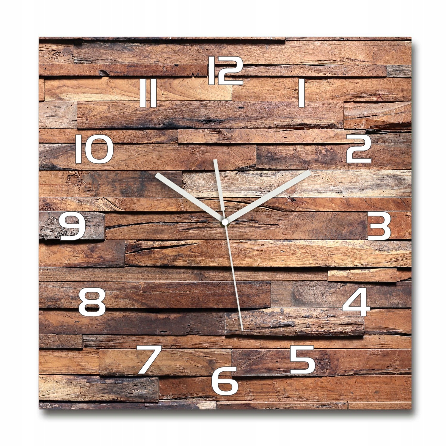 

Duży szklany zegar ścienny Drewniana ściana 60x60